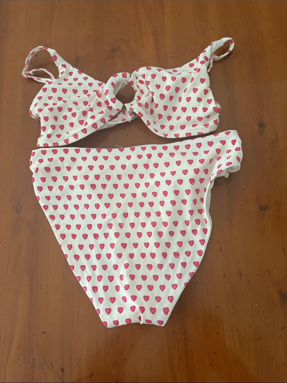 Roller Rabbit White Kids Bikini with Pink Heart Print